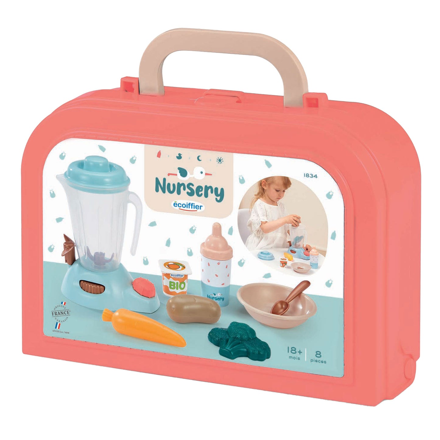 Écoiffier Ecoiffier nursery verzorging - baby's voedingsset in koffer - 8dlg.