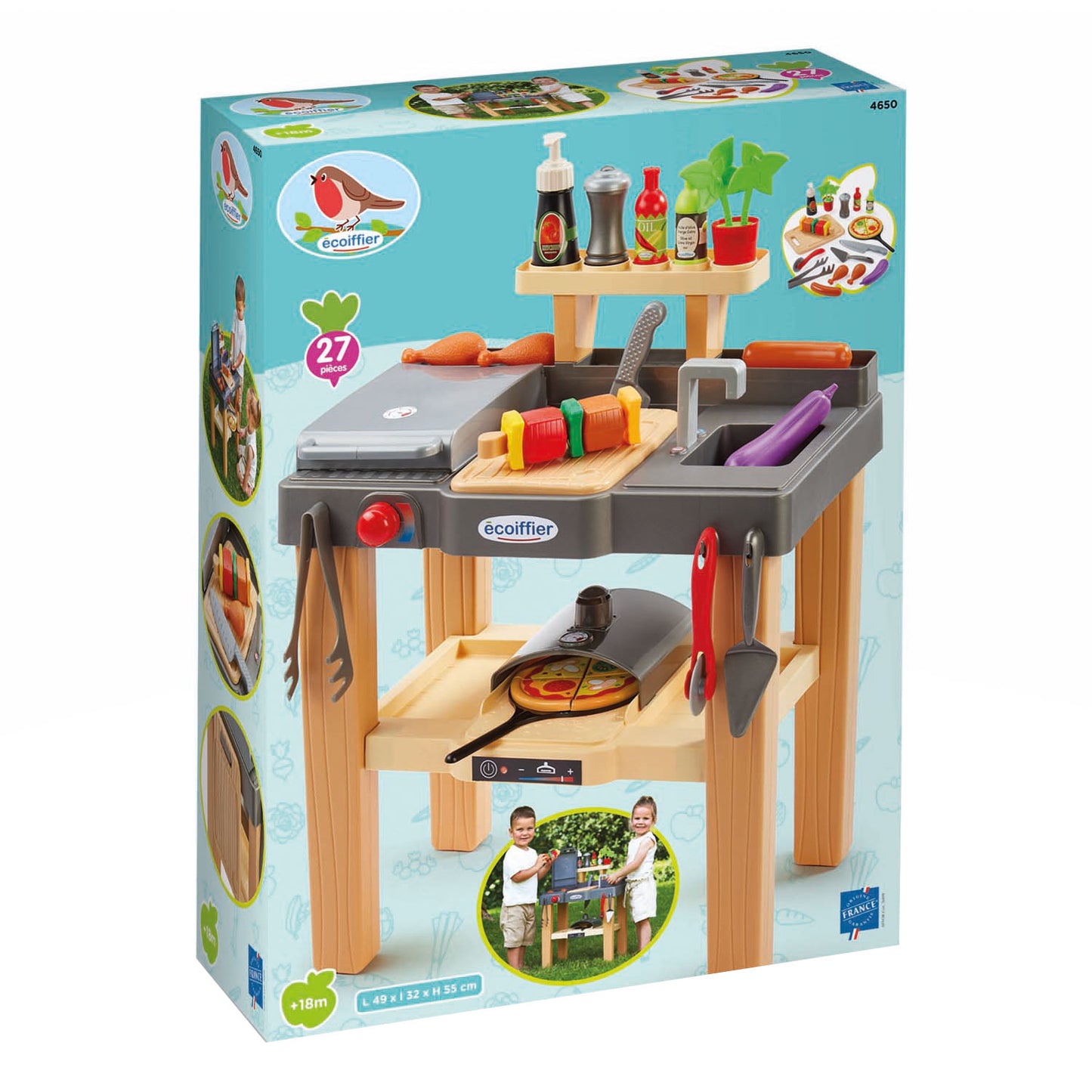 Écoiffier Ecoiffier zomer keuken met barbecue en pizzaoven - 27dlg.