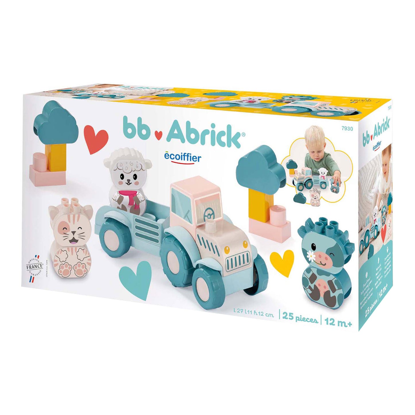 Abrick Ecoiffier bb baby mijn eerste tractor met grappige dieren - 25dlg.