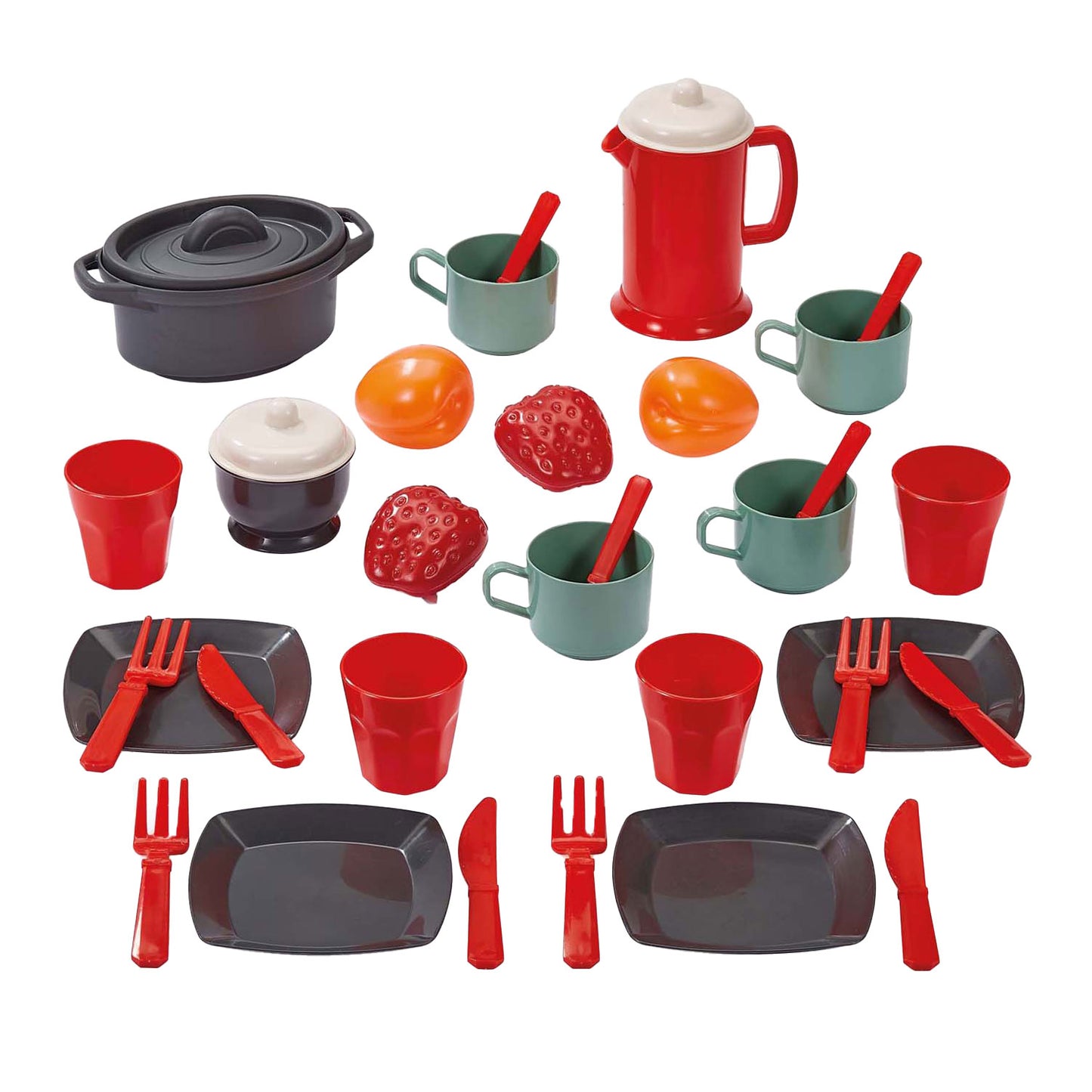 Ecoiffier 100% chef eetset met speeleten - 34dlg.