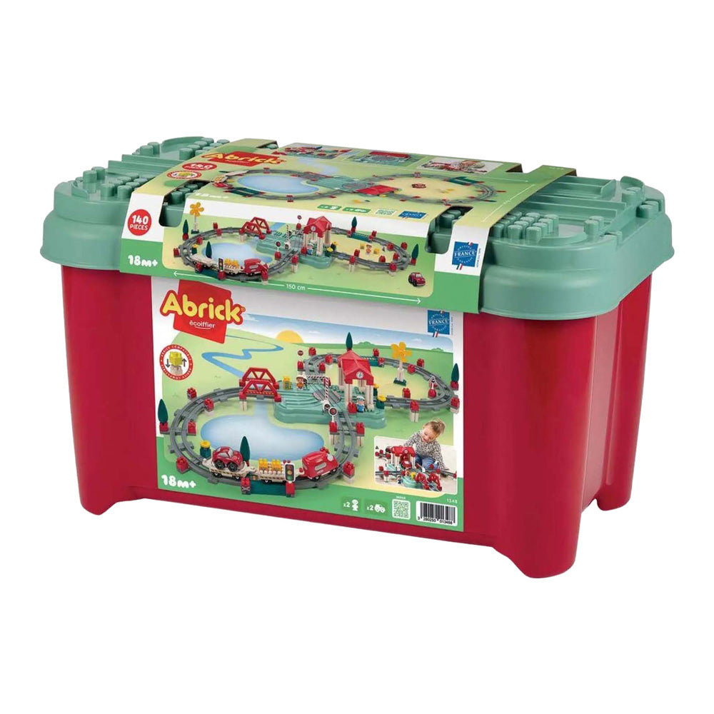 Ecoiffier Abrick bouwset treinbaan - station en accessoires - 140dlg.