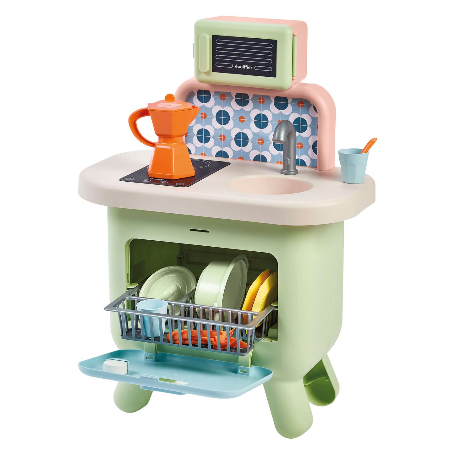 Ecoiffier Eociffier vert azur saliekleurige keuken - 17dlg.