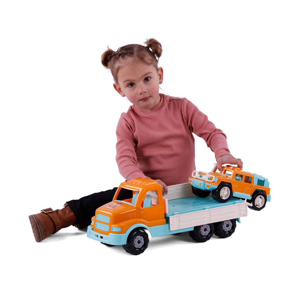Cavallino xl torpedo vrachtwagen met survival jeep oranje, 44,5cm