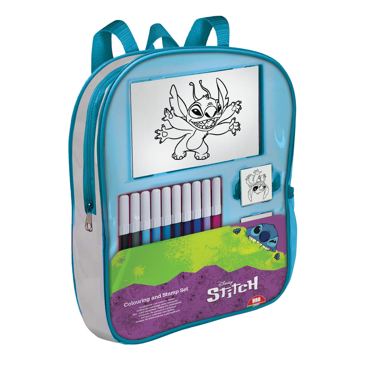 Multiprint Stitch rugzak met viltstiften stempels