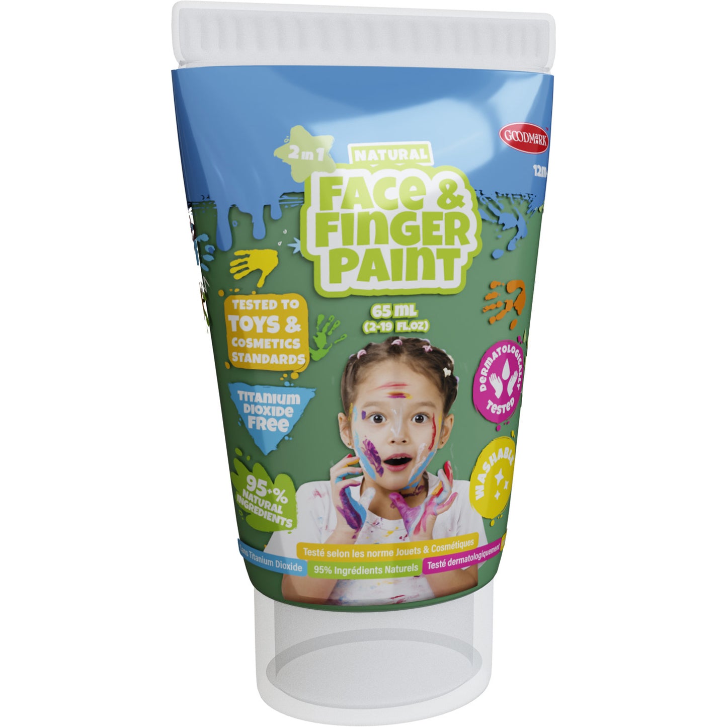Boti Natural face fingerpaint tube - groen, 65ml