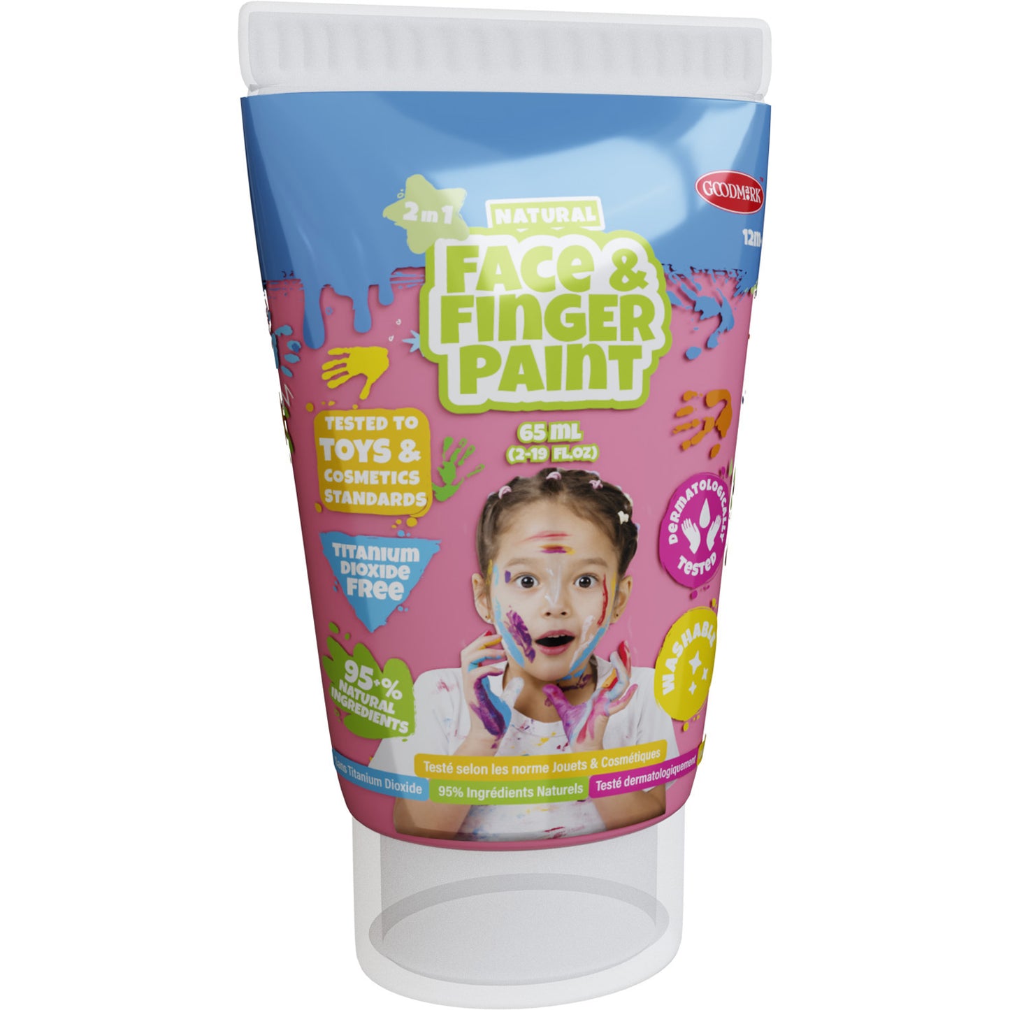 Boti Natural face fingerpaint tube - roze, 65ml