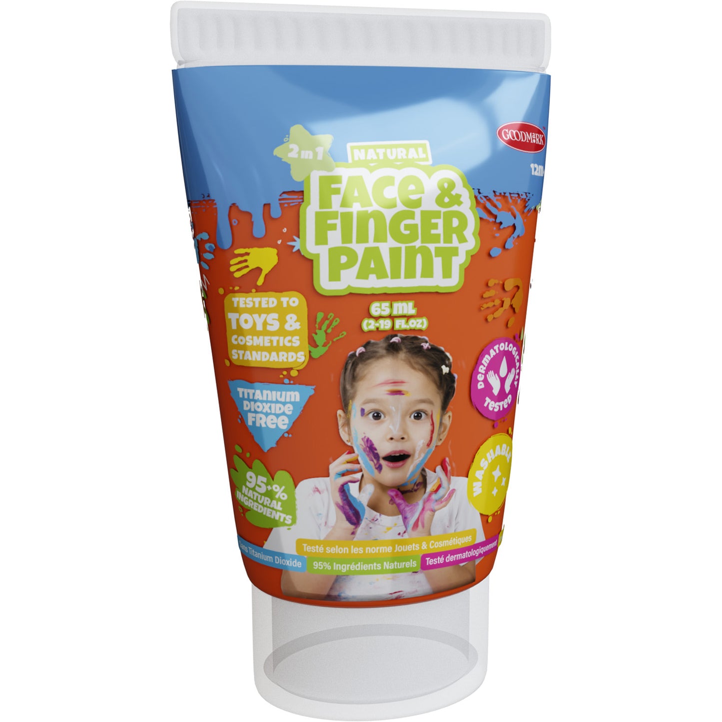 Boti Natural face fingerpaint tube - oranje, 65ml