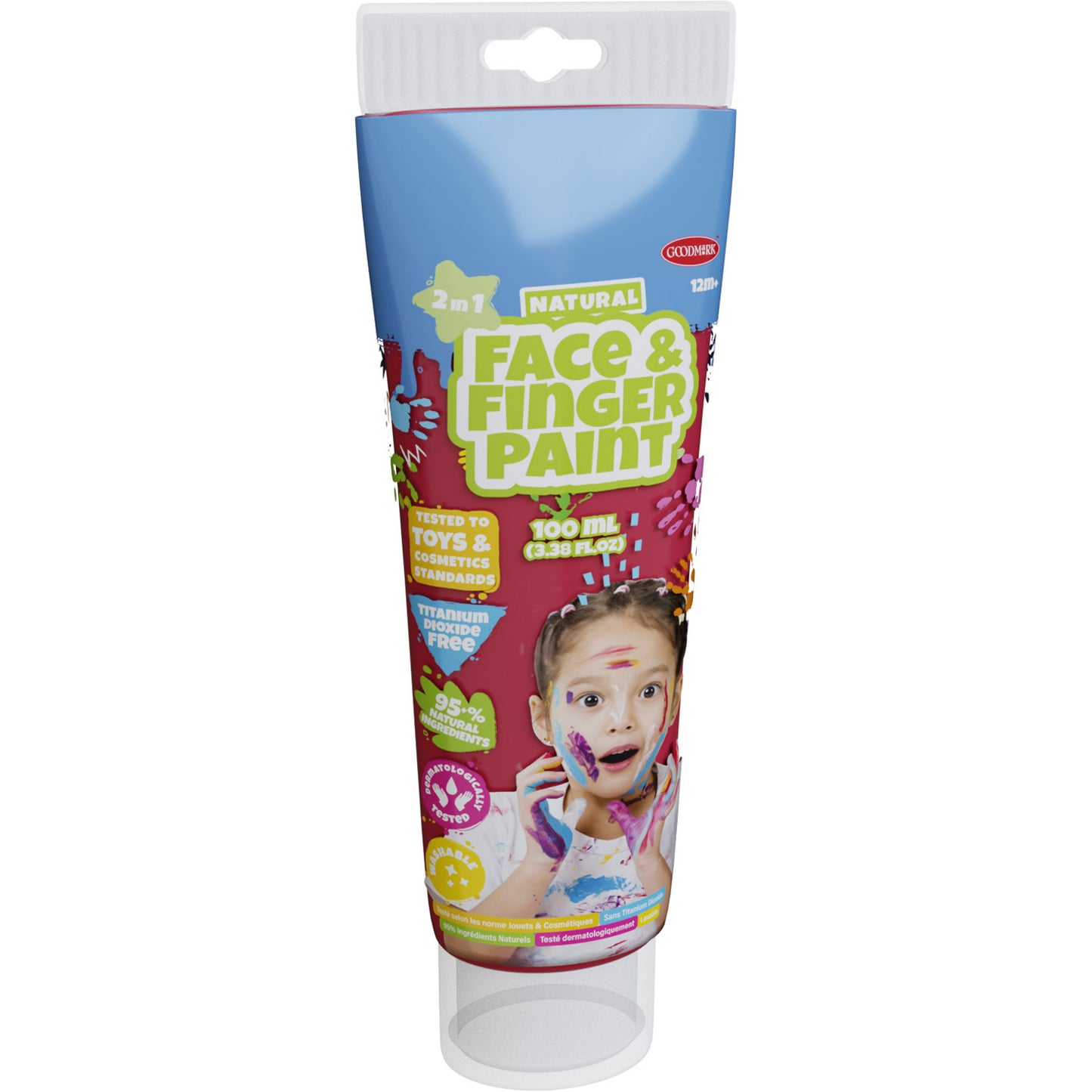 Boti Natural face fingerpaint tube - rood, 100ml