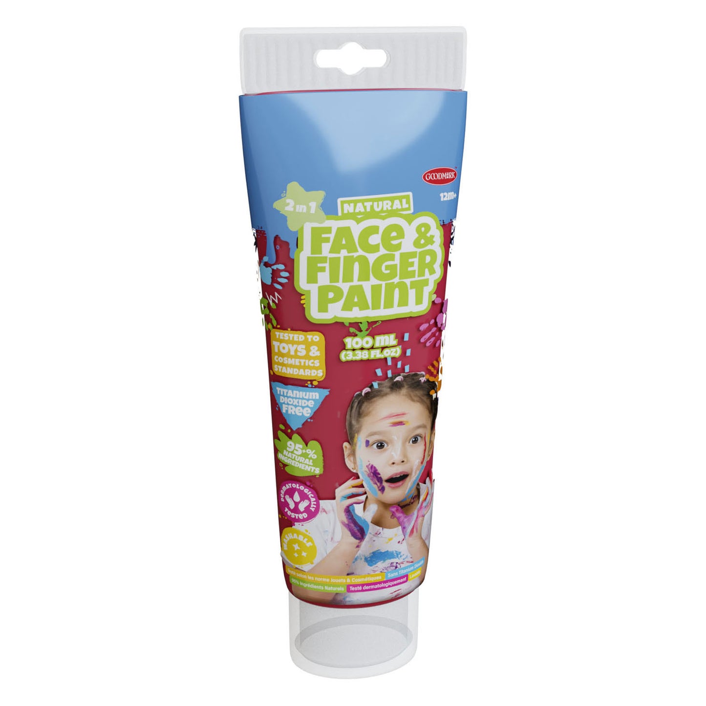Boti Natural face fingerpaint tube - rood, 100ml