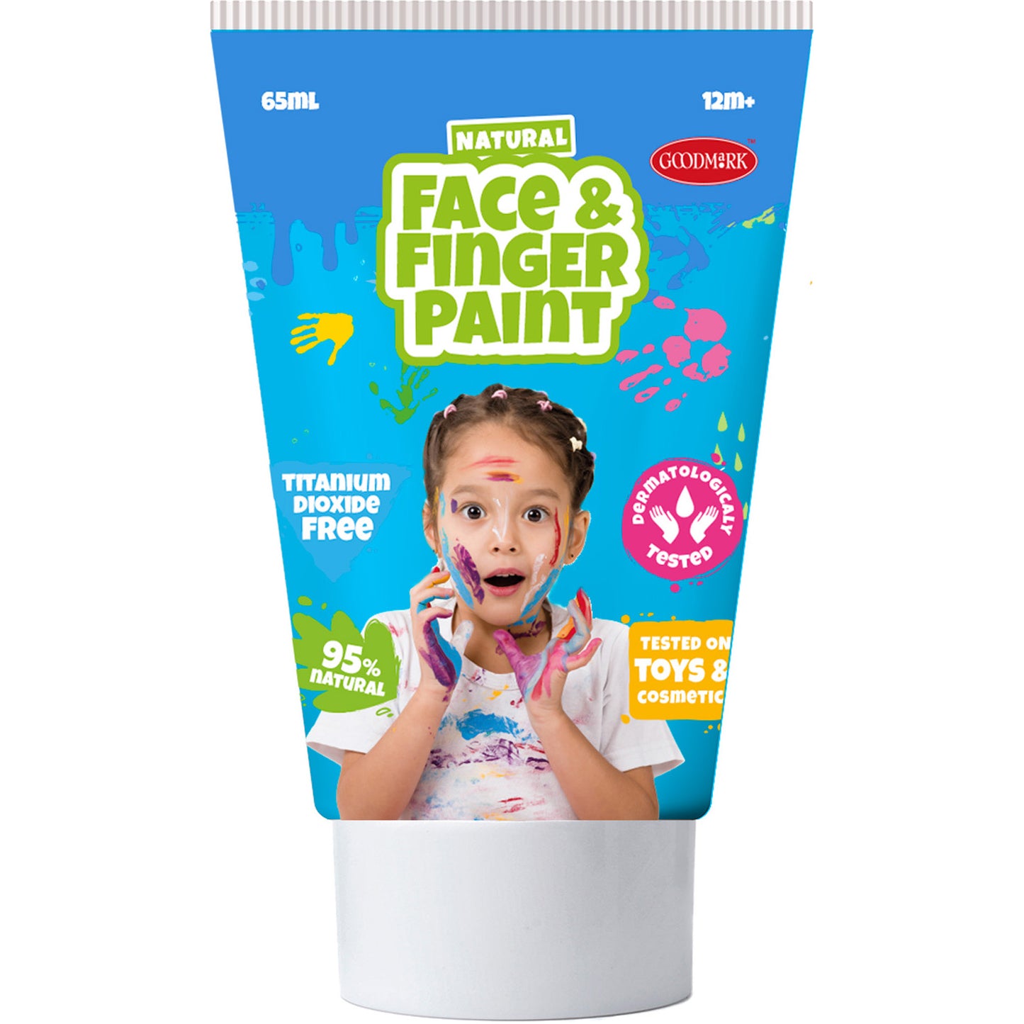 Boti Natural face fingerpaint tube - blauw en roze, 2x65ml