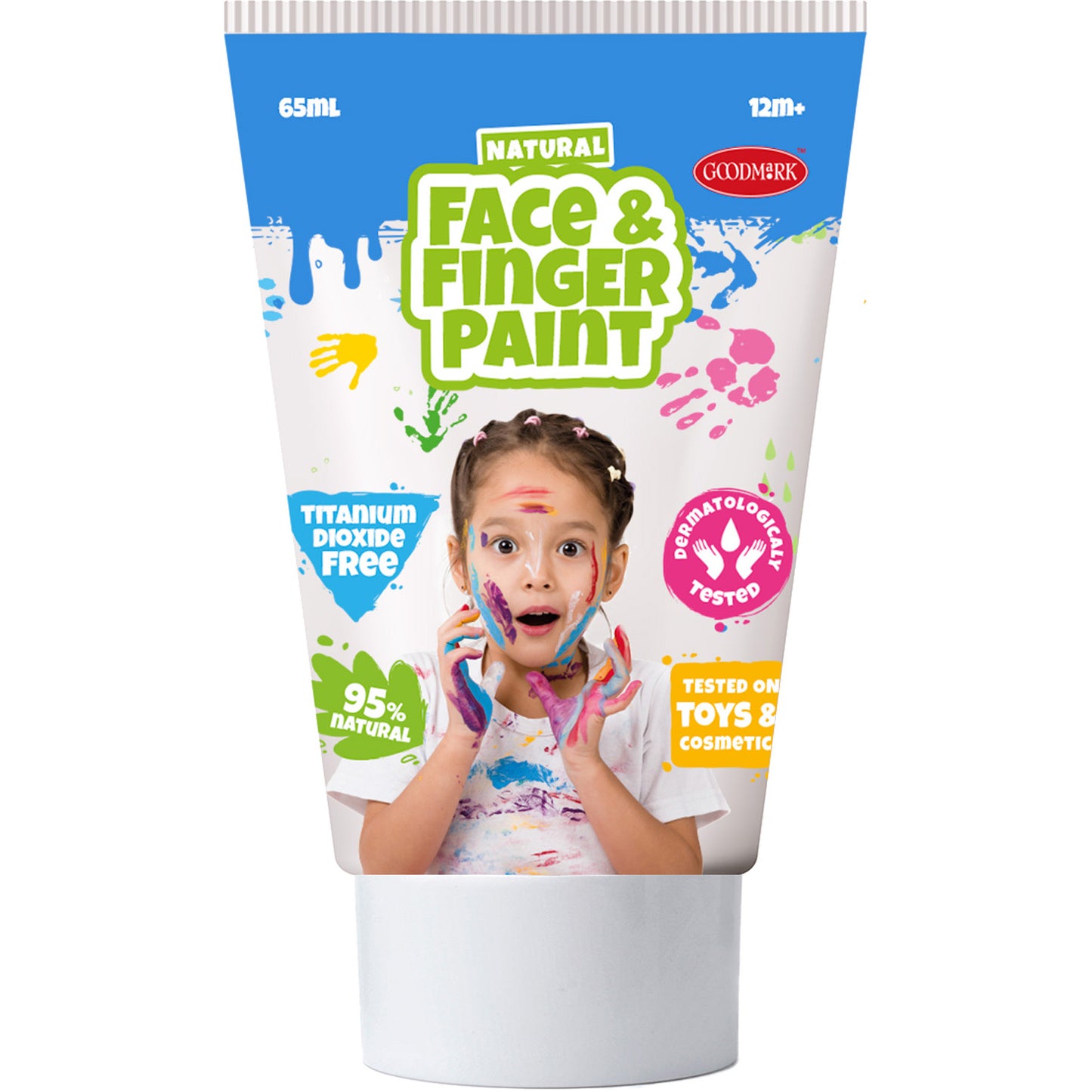 Boti Natural face fingerpaint tube - zwart en wit, 2x65ml