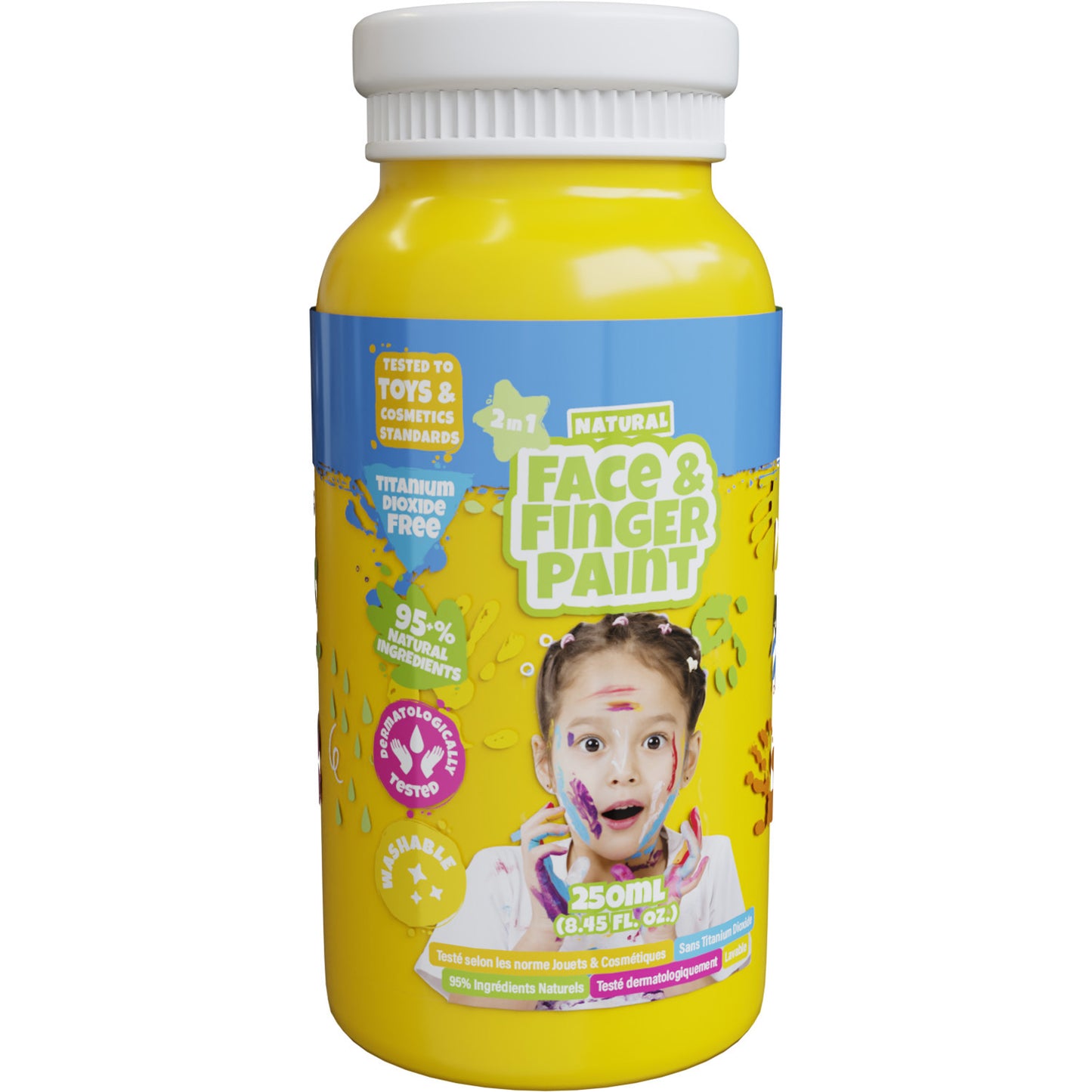 Boti Natural face fingerpaint fles - geel, 250ml