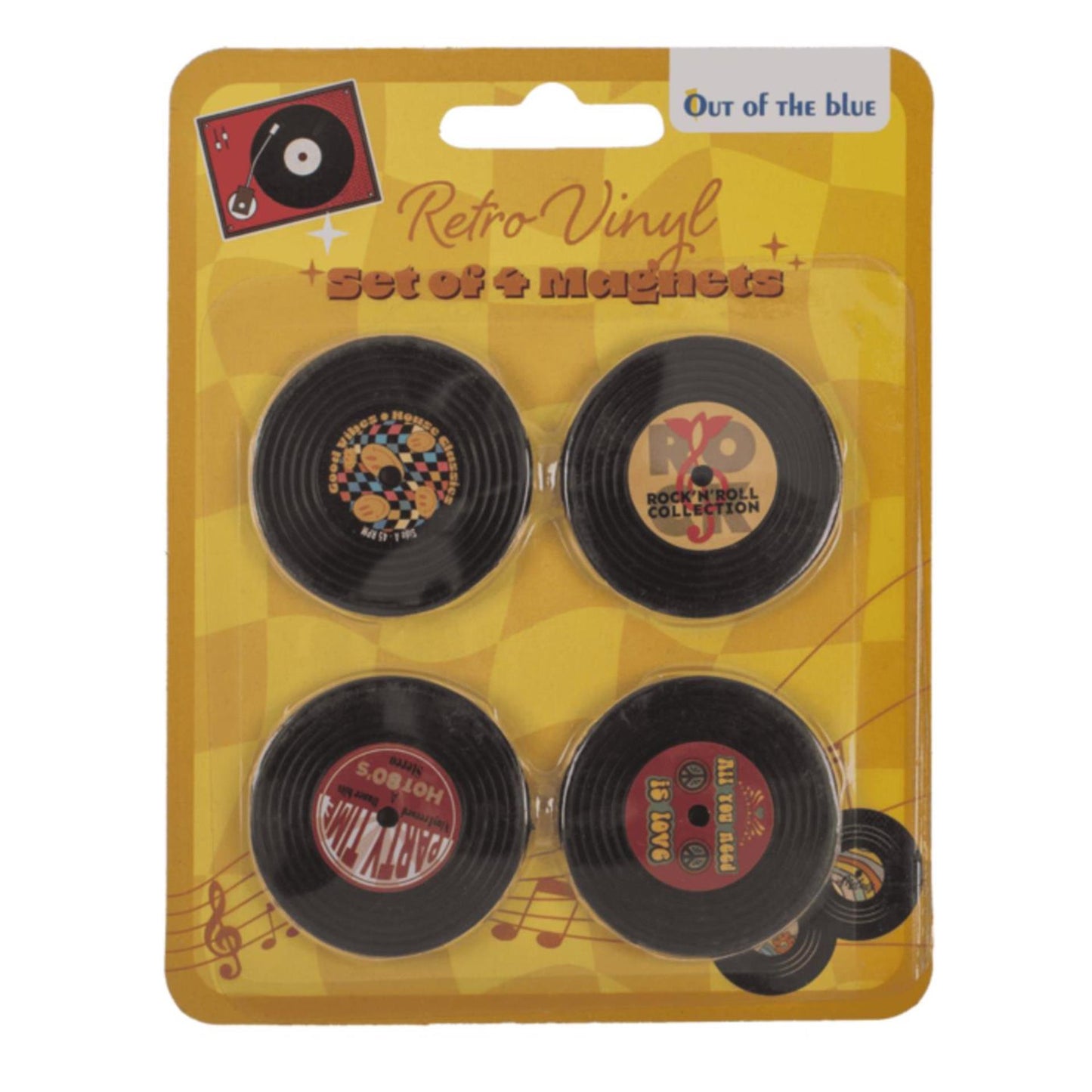 OOTB Koelkastmagneten lp 4,2x4,2cm set van 4