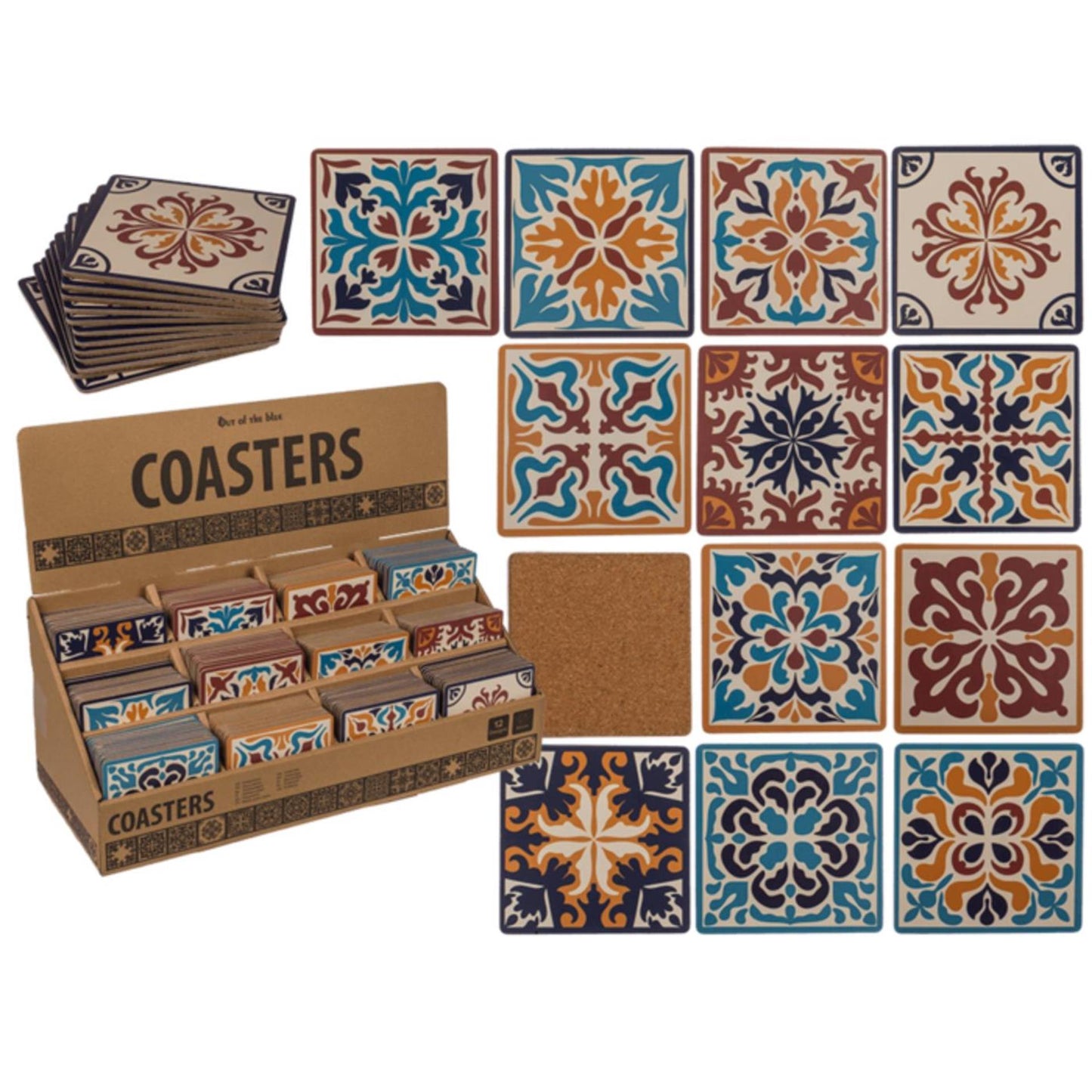 OOTB Onderzetter mozaïk kurk 9,5x9,5x0,5cm