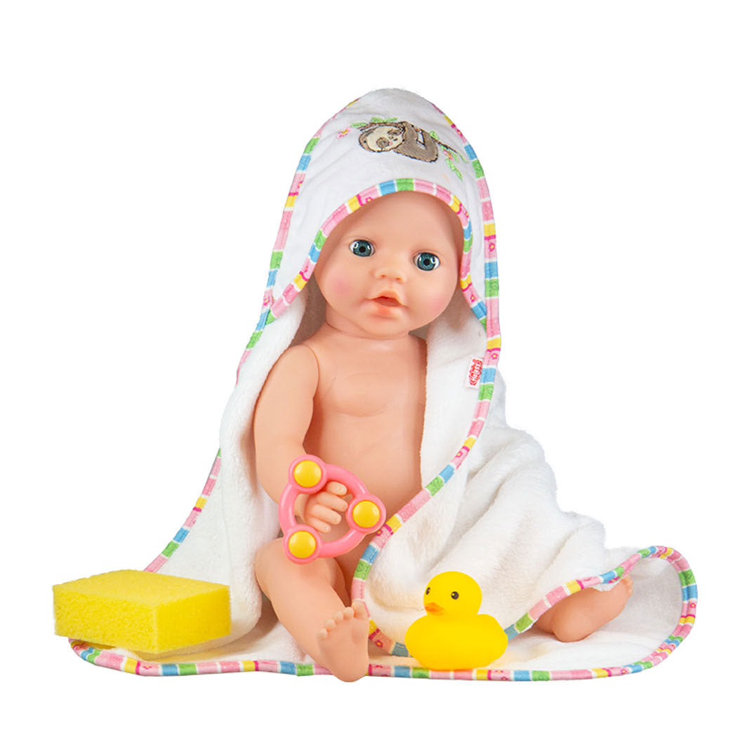 Heless Poppen badhanddoek luiaard met accessoires