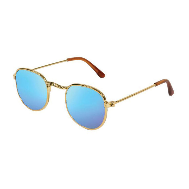 Heless Poppen zonnebril goud blauw gespiegeld