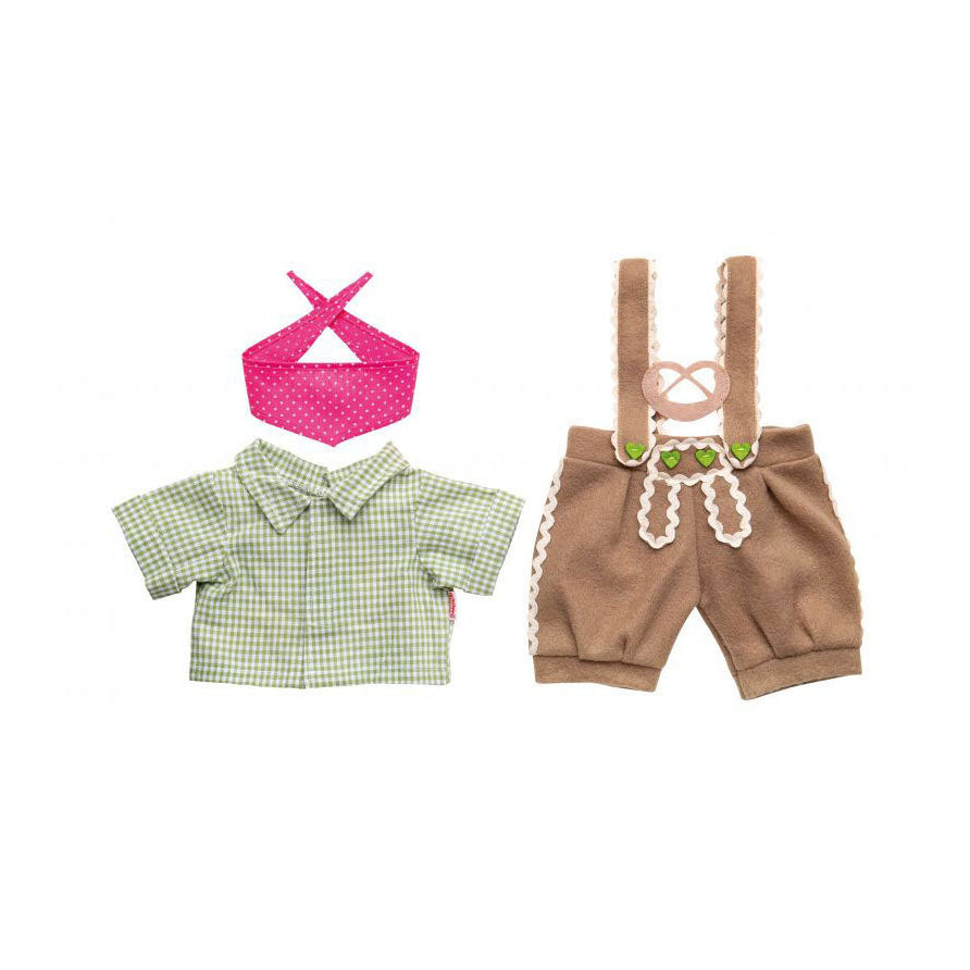 Heless Poppenkleding lederhosen met overhemd en sjaal, 28-35 cm