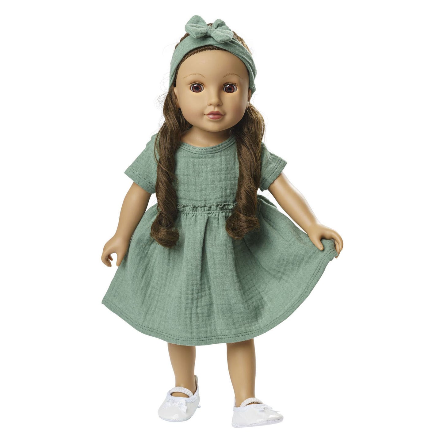 Heless Poppenjurk groen met ruches, 28-35 cm