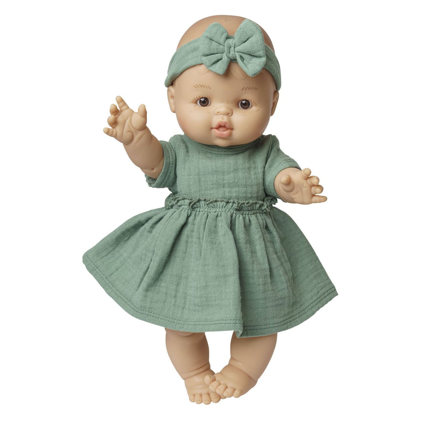 Heless Poppenjurk groen met ruches, 28-35 cm