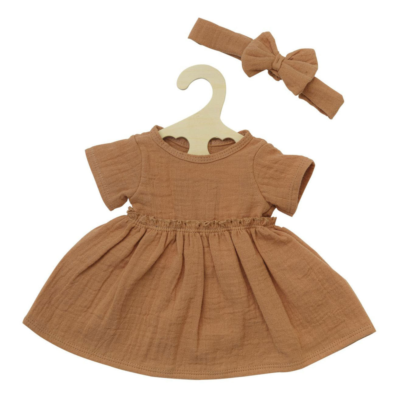 Heless Poppenjurk bruin met ruches, 28-35 cm