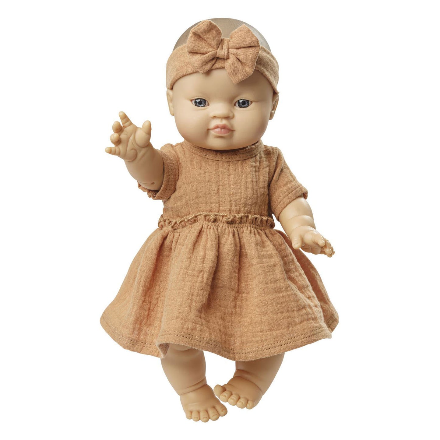 Heless Poppenjurk bruin met ruches, 28-35 cm