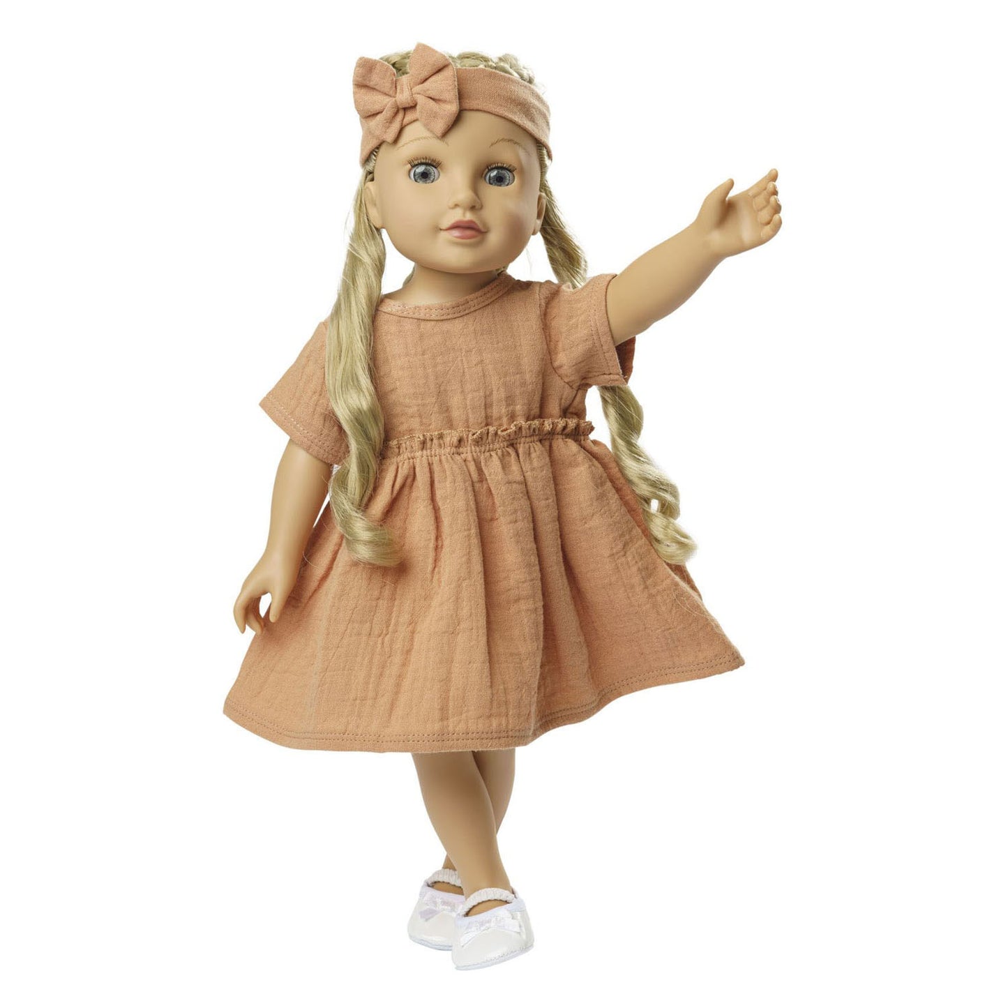 Heless Poppenjurk bruin met ruches, 28-35 cm