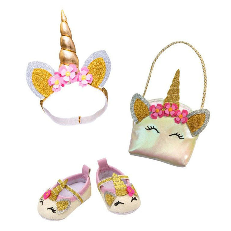 Heless Poppen accessoires glitter eenhoorn set, 30-34 cm