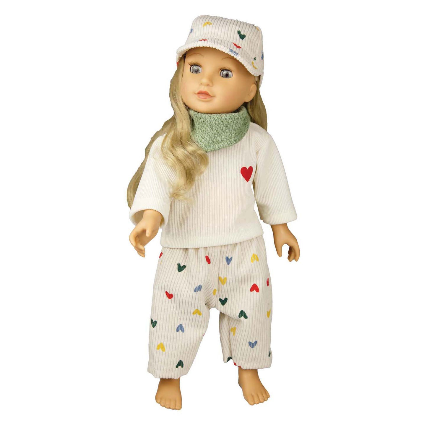 Heless Poppenmuts hartjesconfetti, 28-35 cm