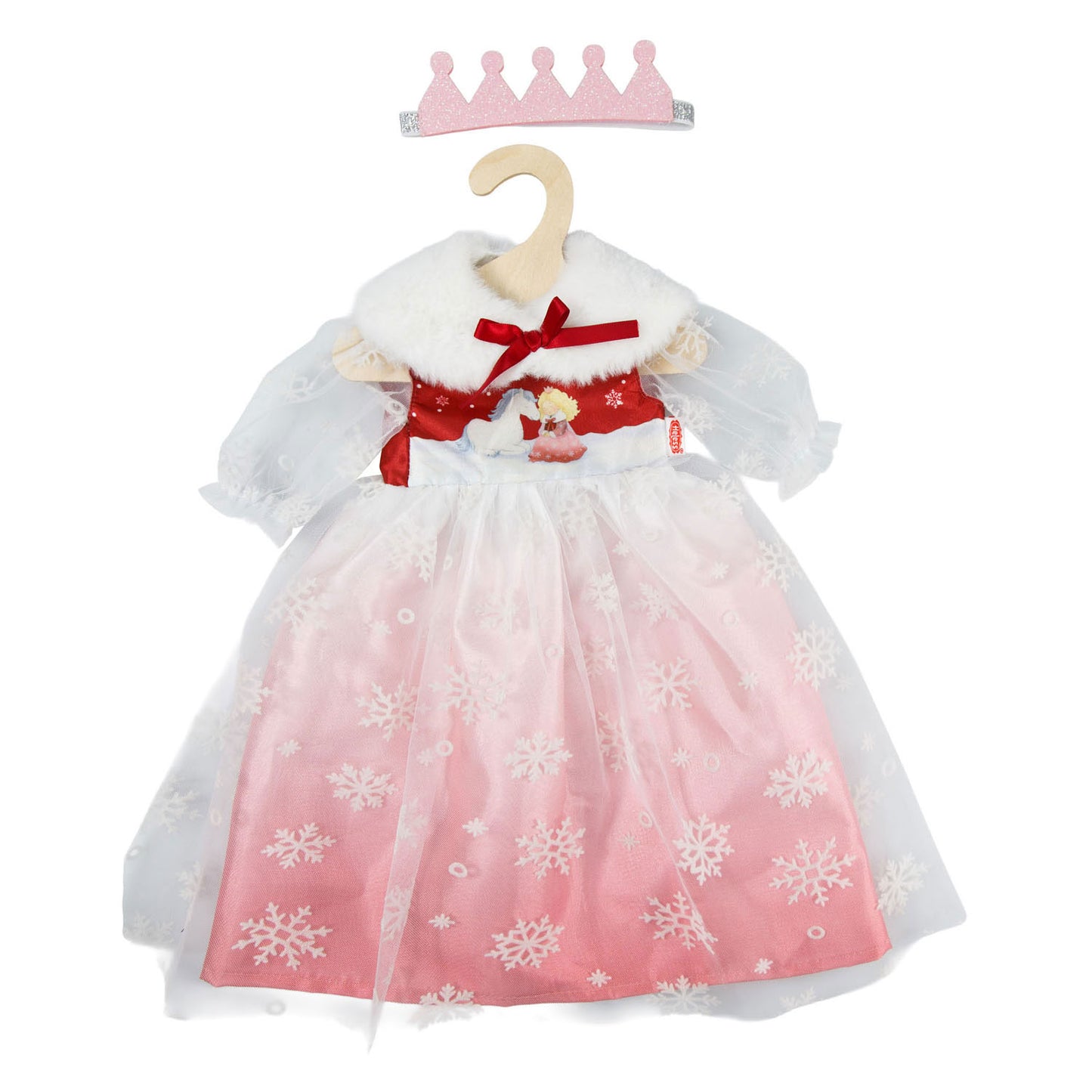 Heless Poppenjurk winterprinses lumi met kroon en cape - maat 28-35 cm