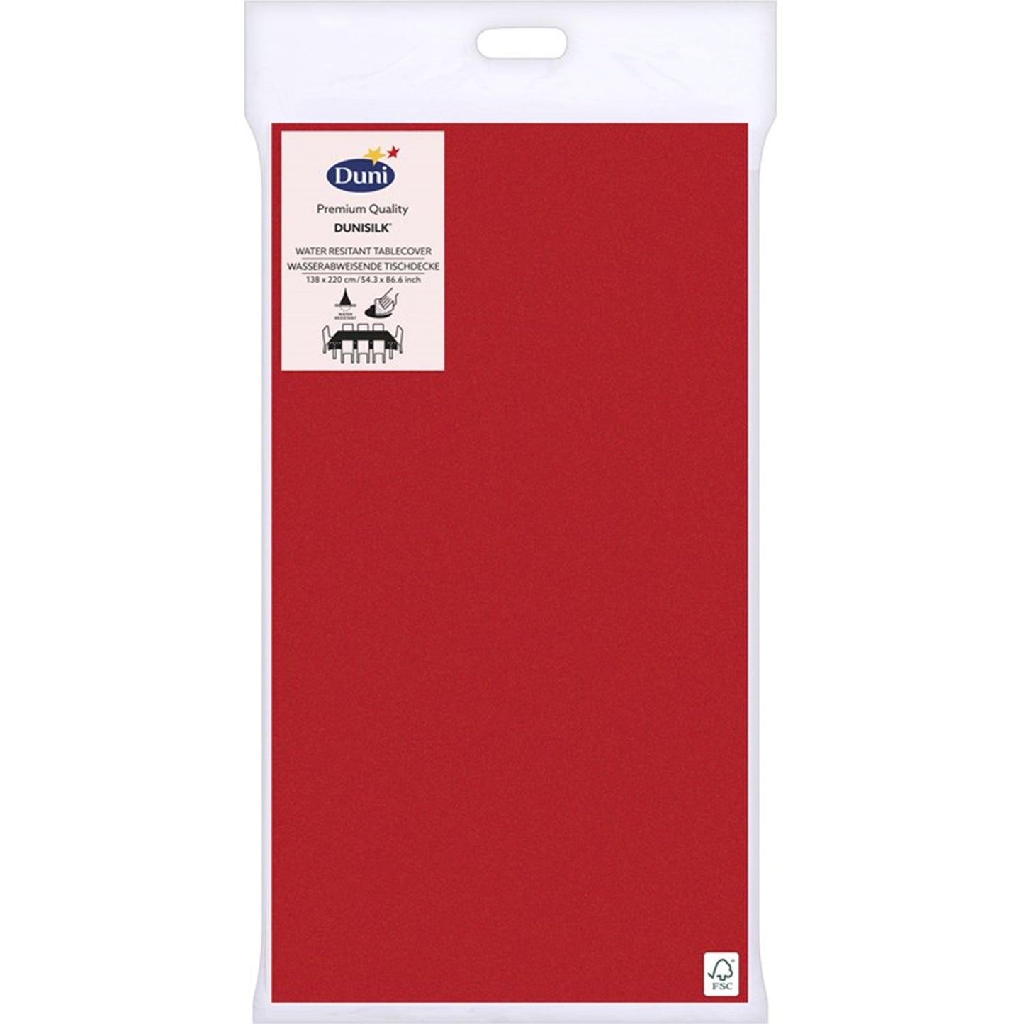 Duni tafelkleed brilliant red 138x220cm