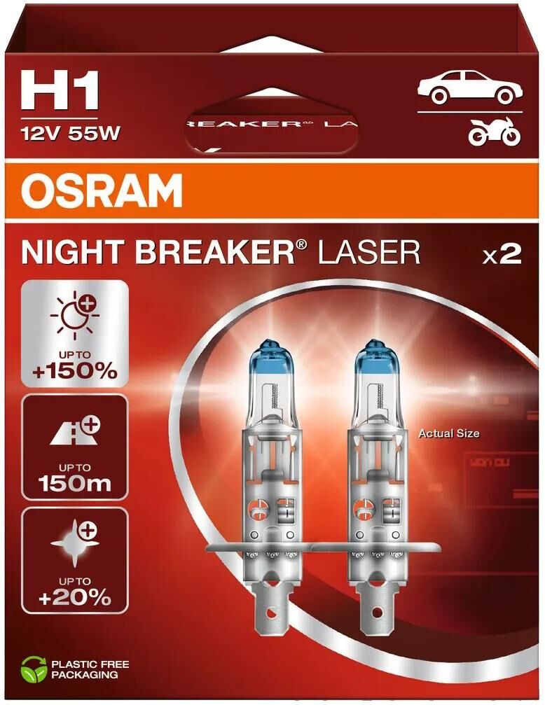 OSRAM hauptlampe night breaker laser night breaker laser h1 set paar