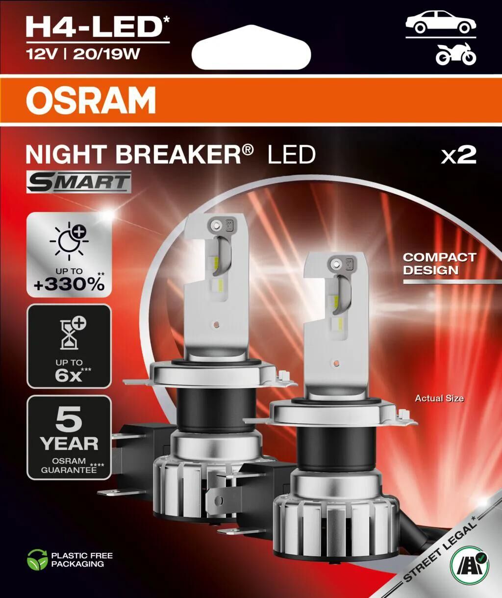OSRAM hauptlampe night breaker led lamp h4 led 12 v 27 23 w night breaker led