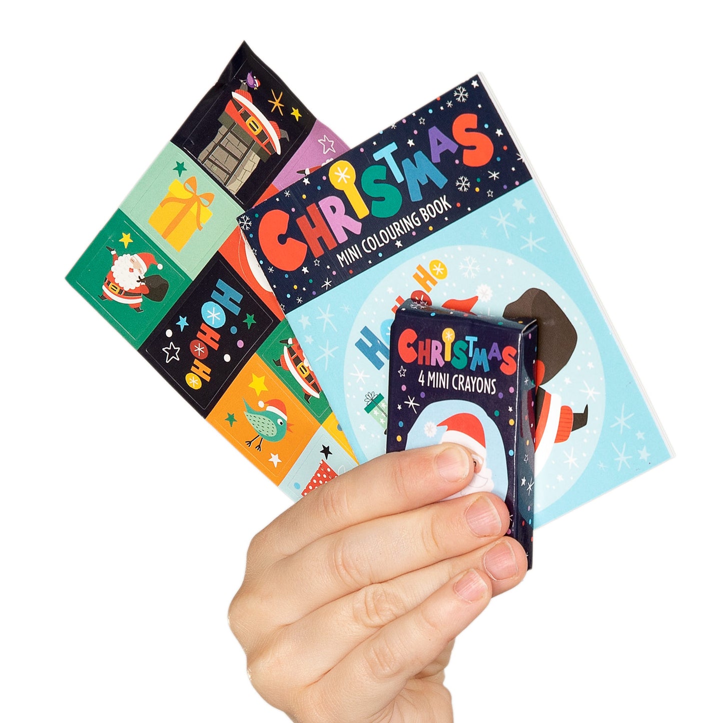 Wins Holland Traktatiesetje: kleurboekje, waskrijtjes stickervel - kerst
