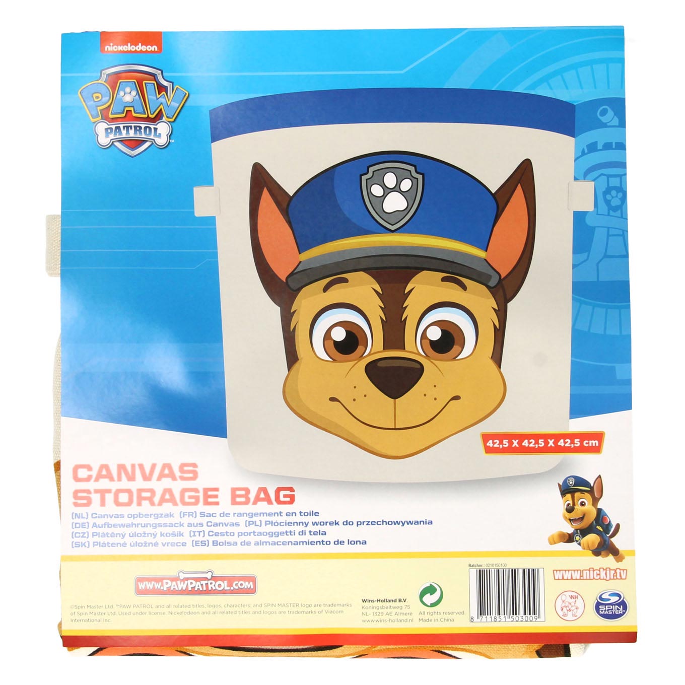 Wins Holland Canvas opbergzak paw patrol