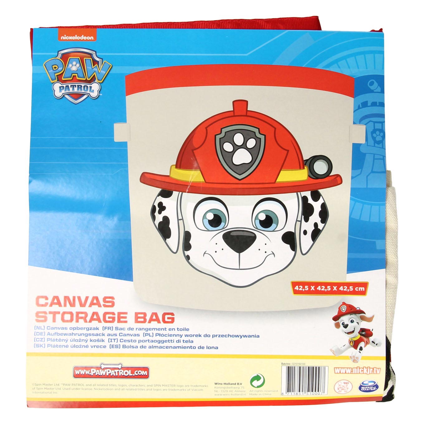 Wins Holland Canvas opbergzak paw patrol