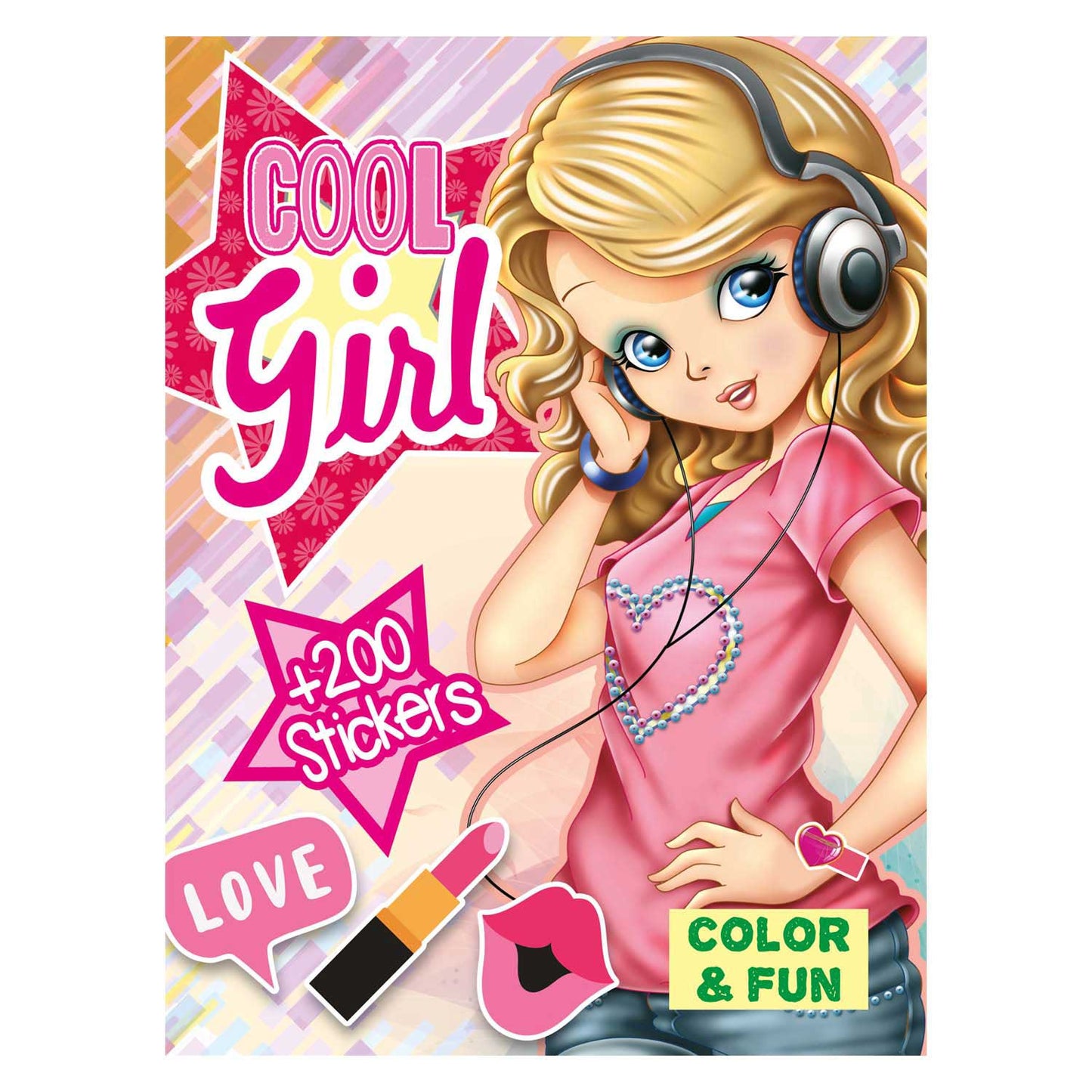 Boek Specials Nederland BV Color fun girls kleurboek met 200 stickers