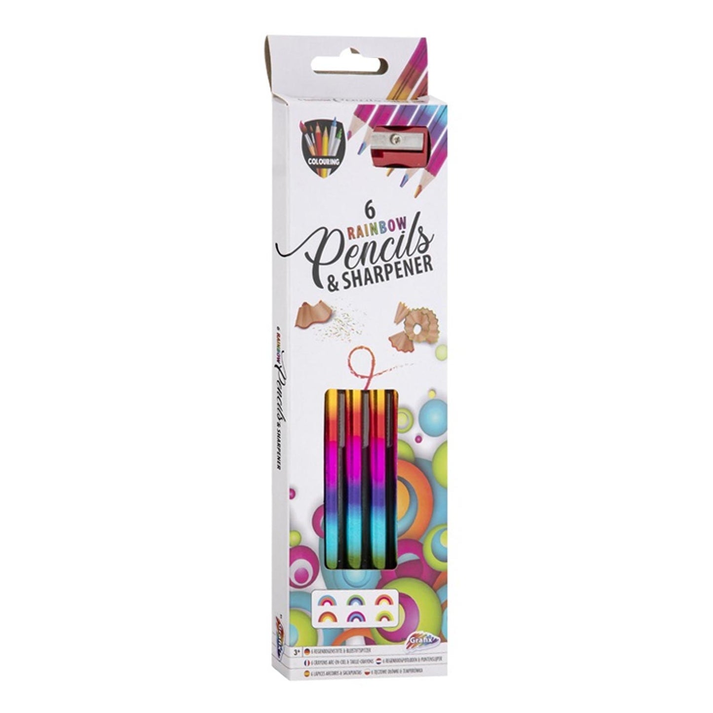 Grafix Potloden met puntenslijper regenboog