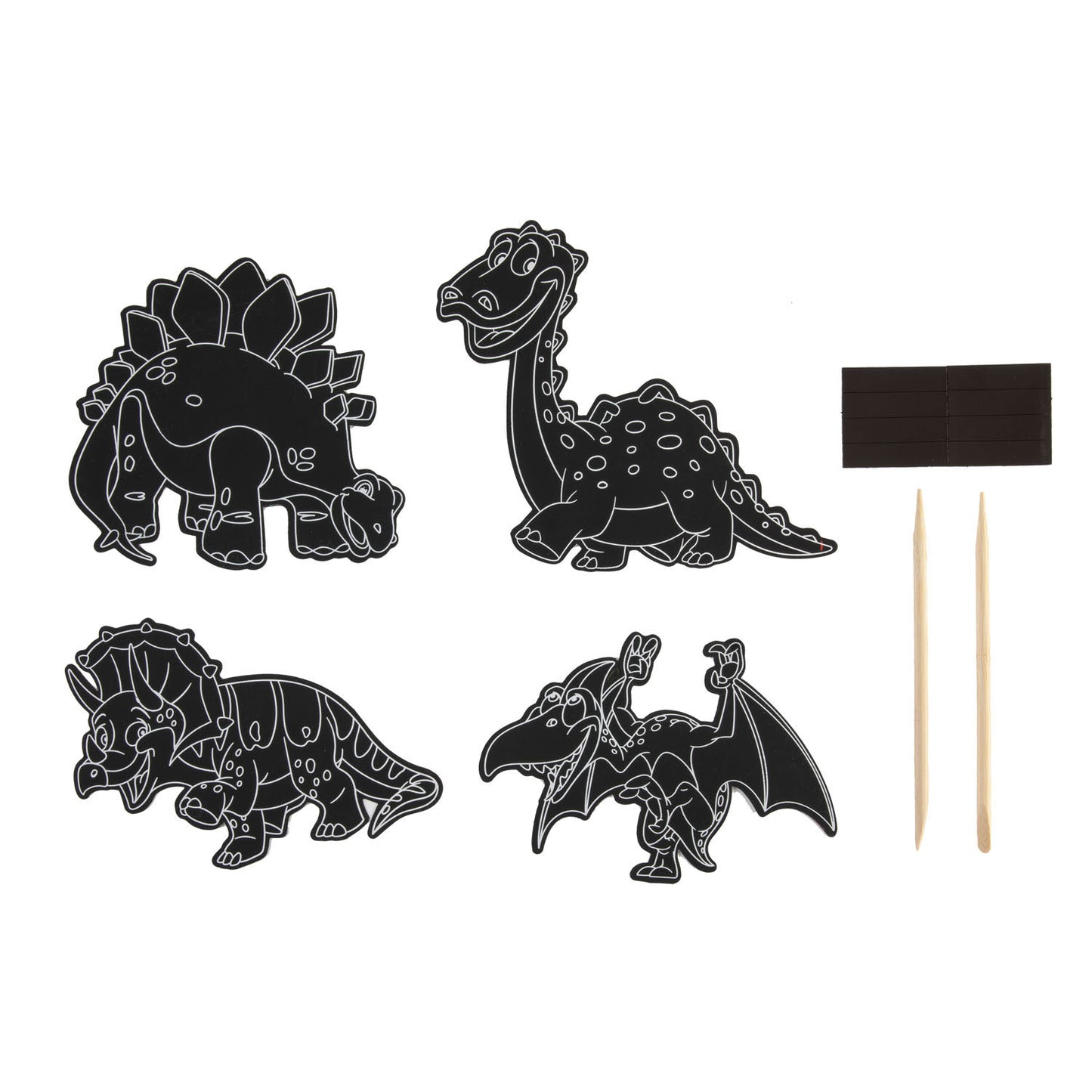 Creative Craft Group Scratch set magneten dinosaurus, 10st.