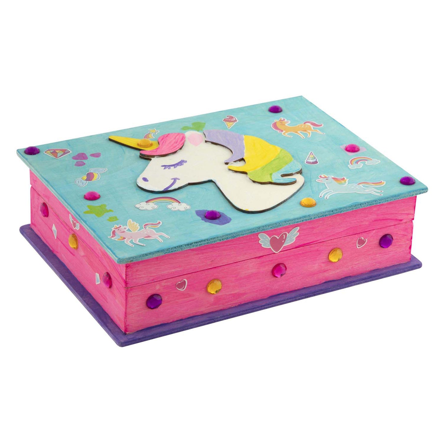 Moxy Versier je eigen houten eenhoorn sieradendoos