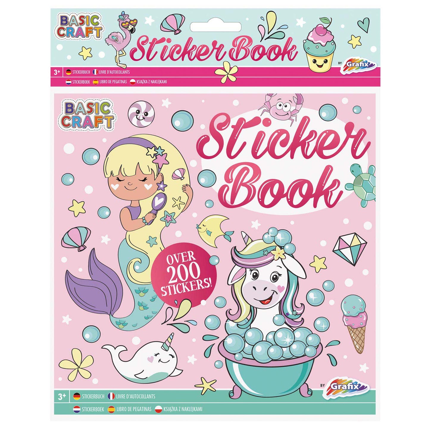 Grafix Stickerboek eenhoorn zeemeermin