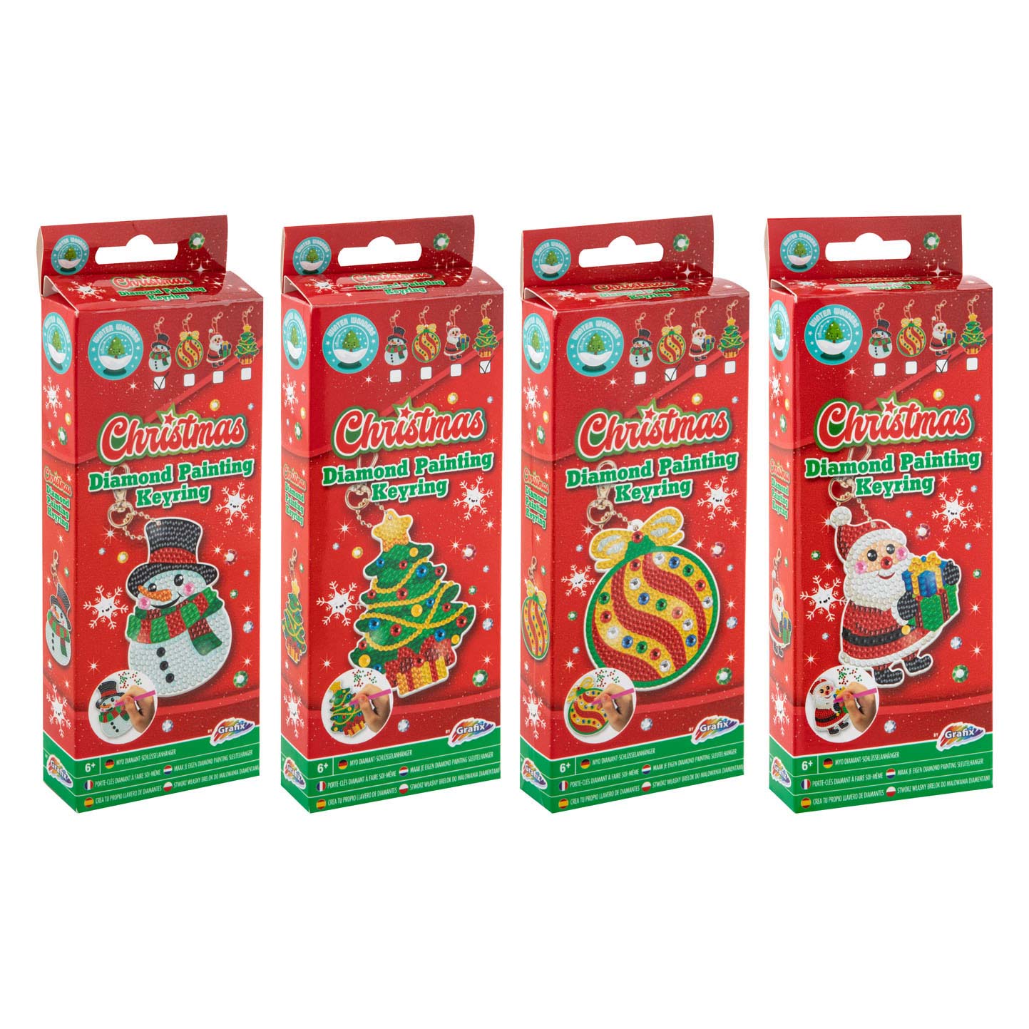 Grafix Maak je eigen diamond painting sleutelhanger kerst