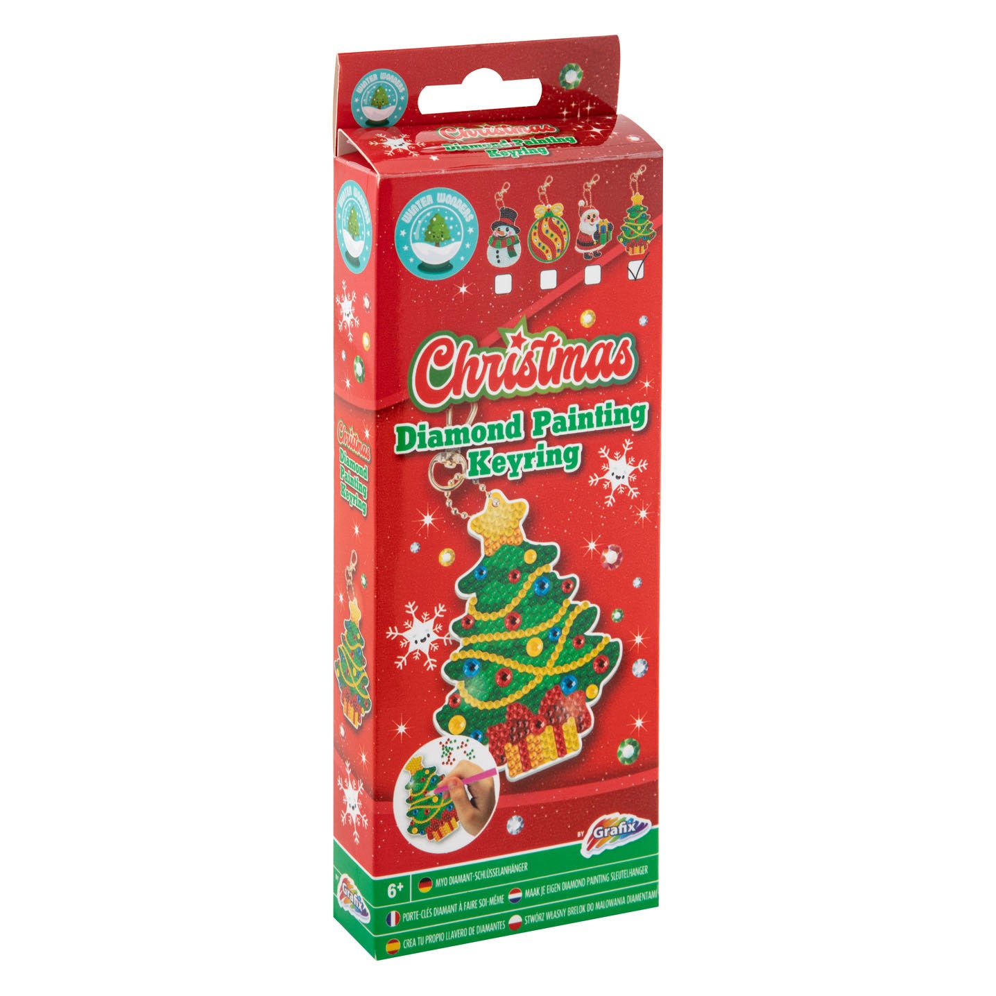 Grafix Maak je eigen diamond painting sleutelhanger kerst
