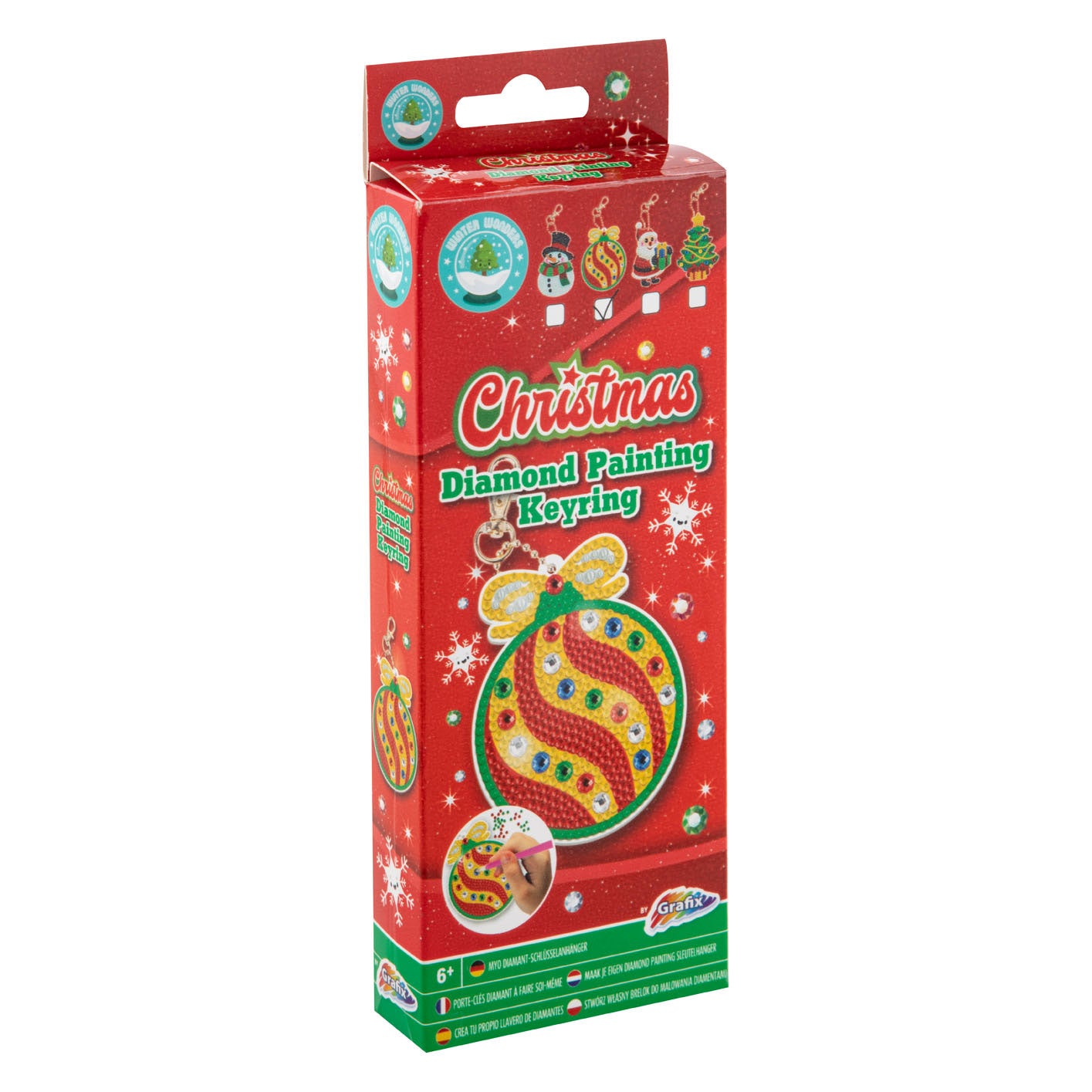 Grafix Maak je eigen diamond painting sleutelhanger kerst