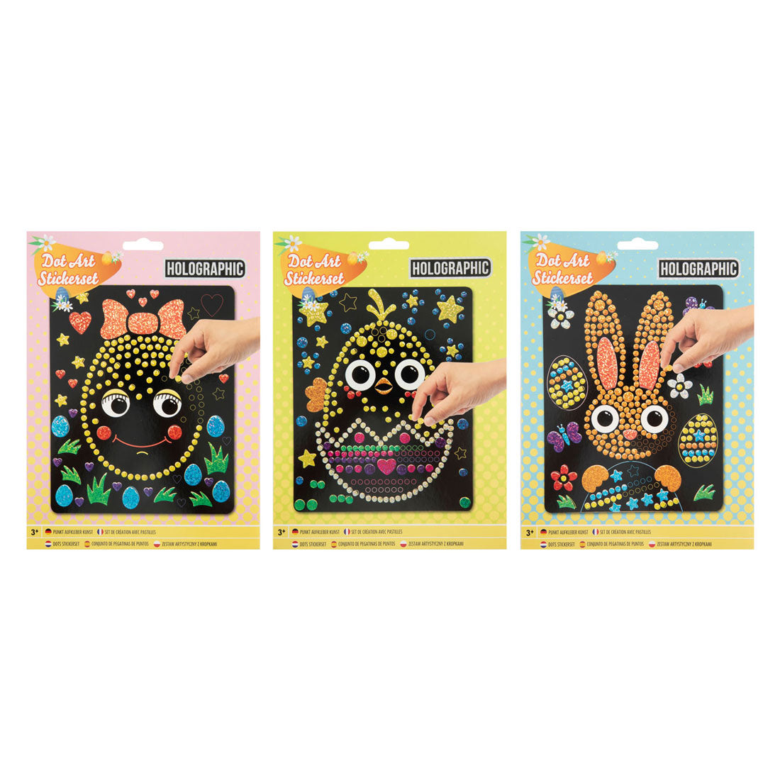 Grafix Pasen holografische stippenkunst set, 22x18cm