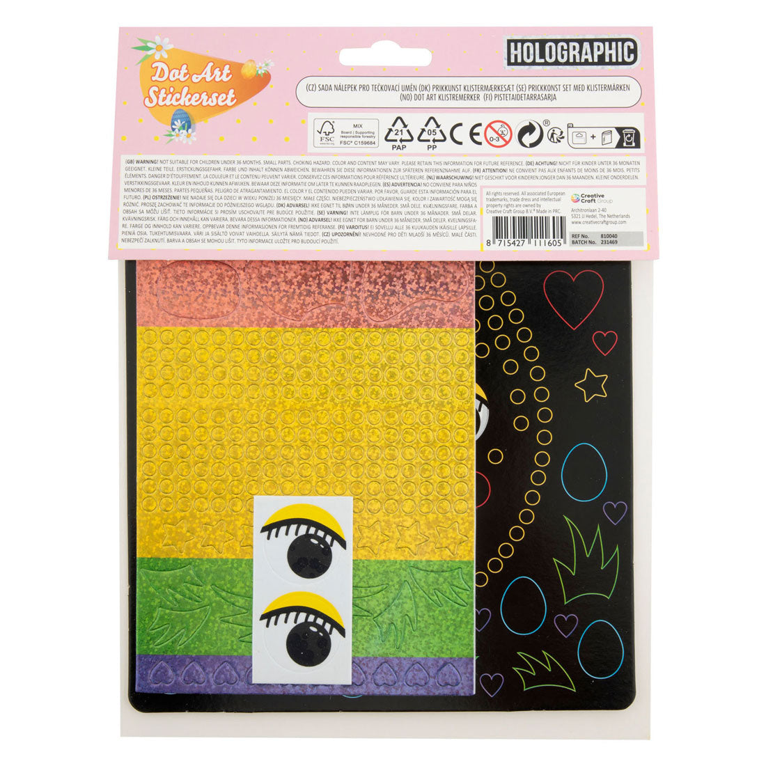 Grafix Pasen holografische stippenkunst set, 22x18cm