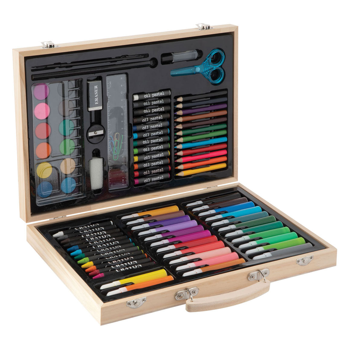 Grafix Houten kleurkoffer fsc, 86dlg.