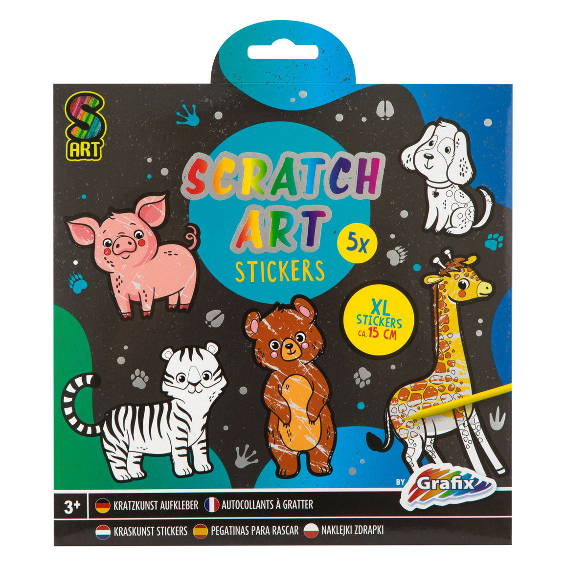Creative Craft Group Kraskunst stickers - dieren, 6dlg.