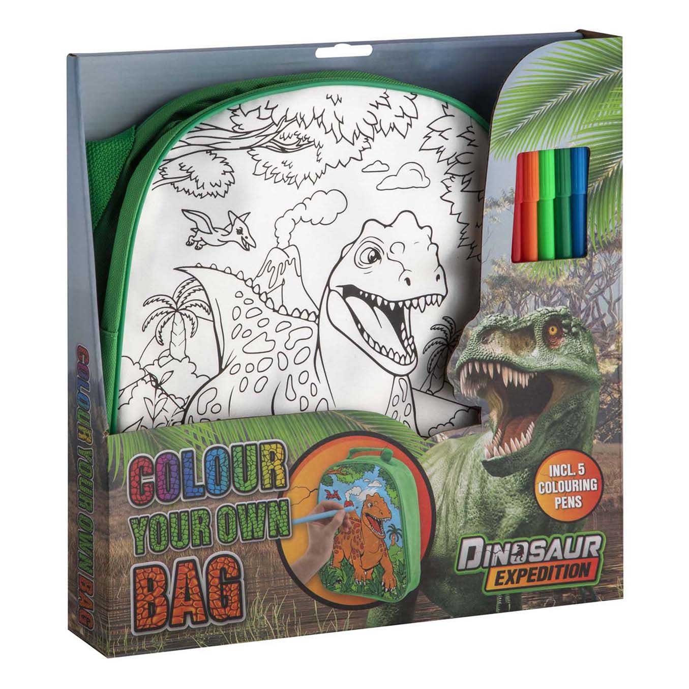 Creative Craft Group Dino kleur je eigen tas met stiften