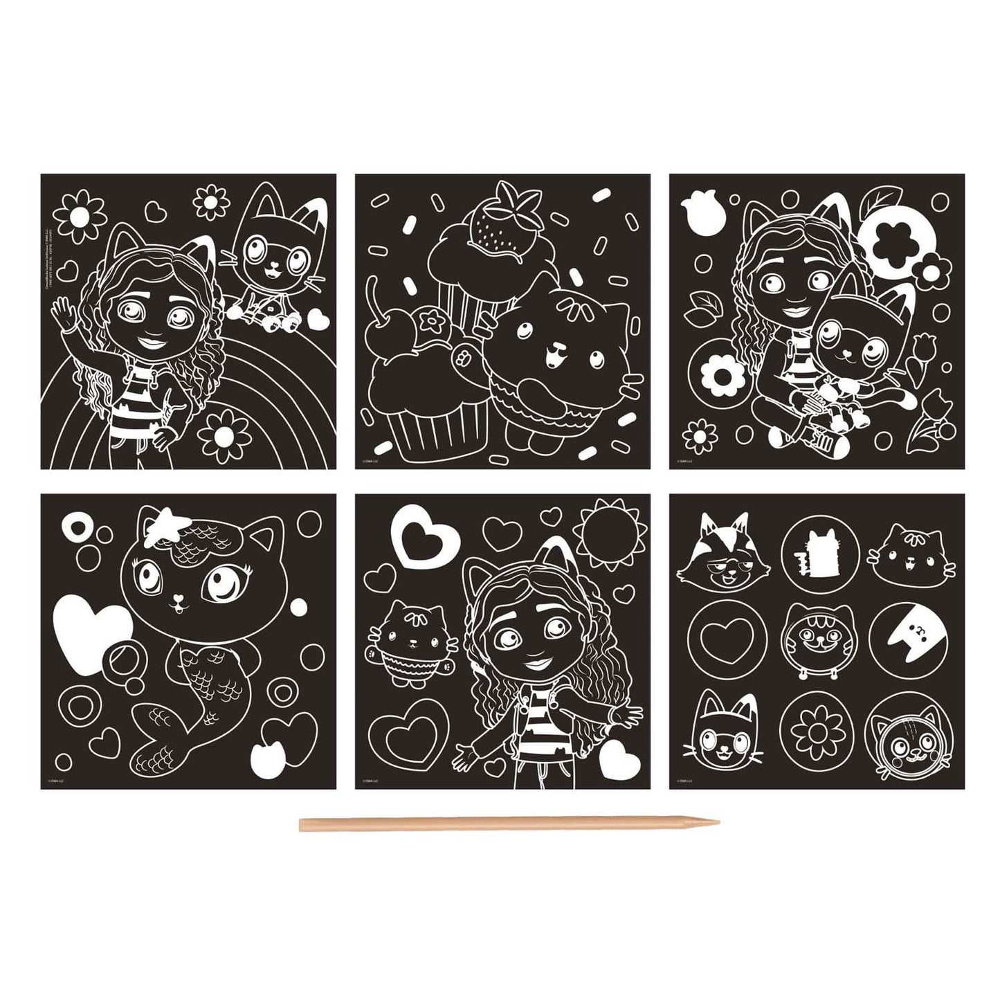 Moxy Scratch kaarten gabby's poppenhuis set, 7dlg.