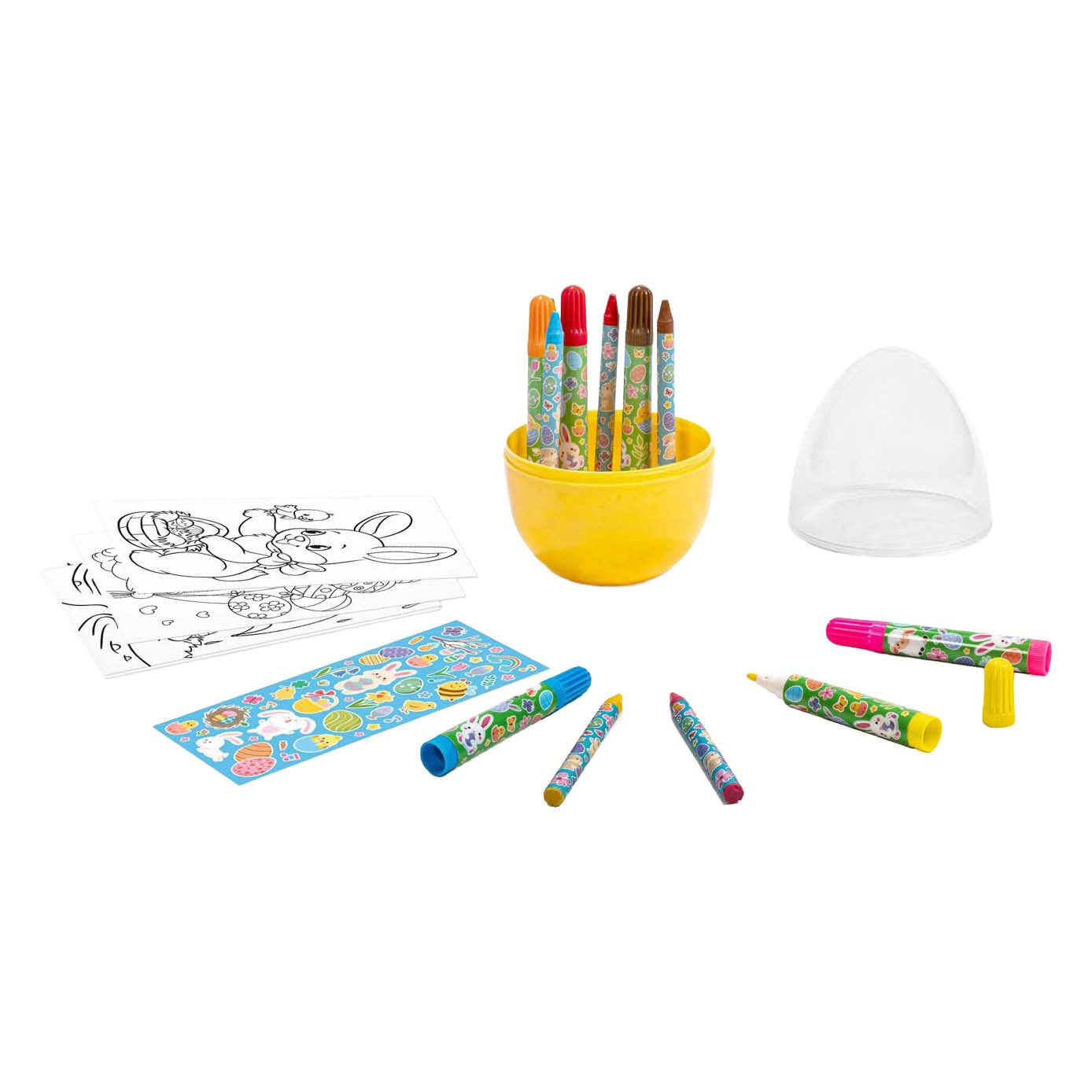 Creative Craft Group Set knutselen met pasen - incl. markers en krijtjes